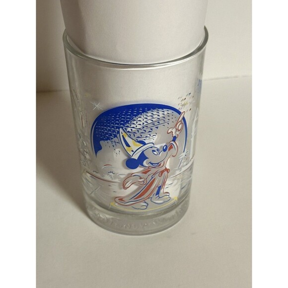 Vintage Walt Disney World 25th Anniversary Mickey Mouse Epcot McDonald Glass - Picture 1 of 4